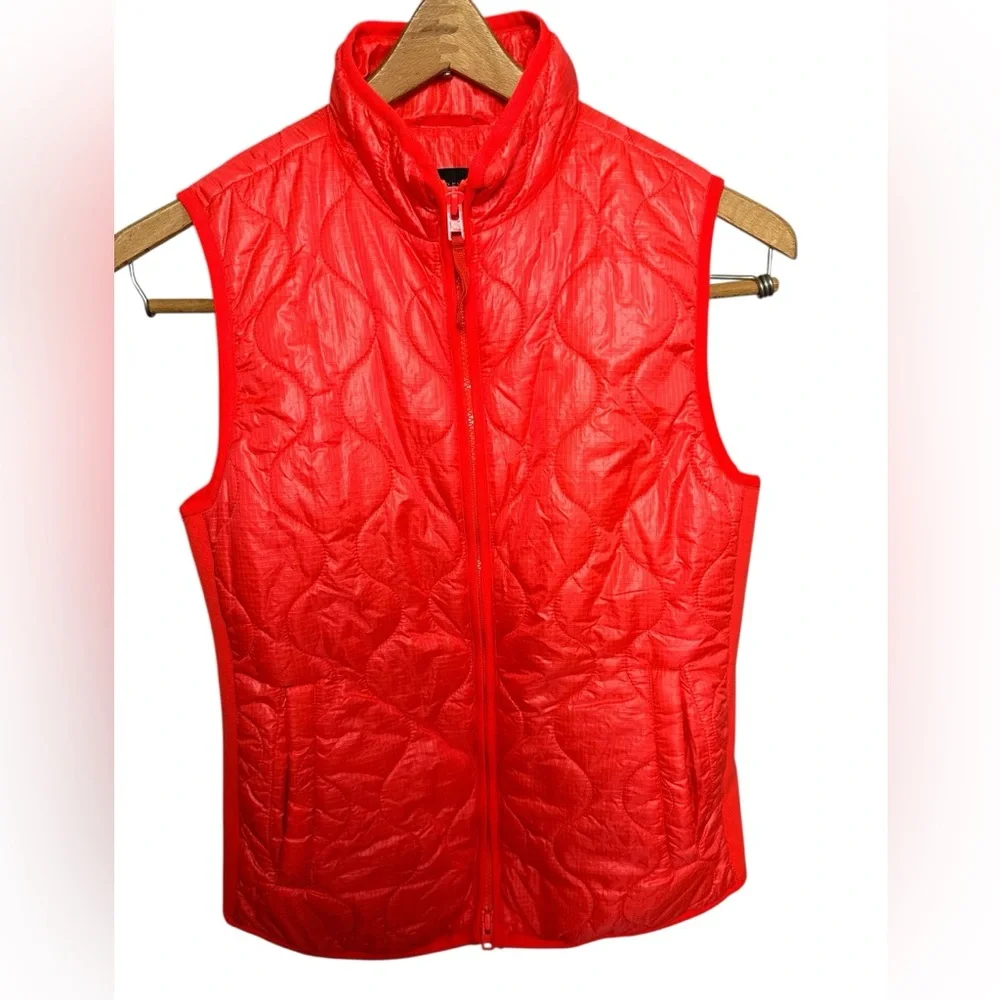 J. Crew Neon Orange Quilted Puffer Vest XS